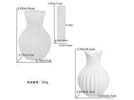 Molde silicona florero bombe rayado